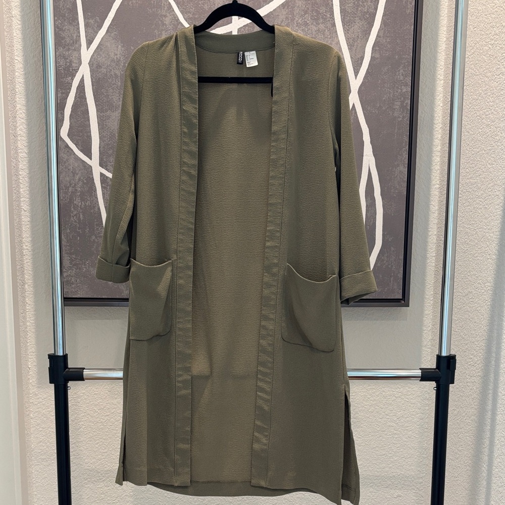 H&M Khaki Open Front Cardigan